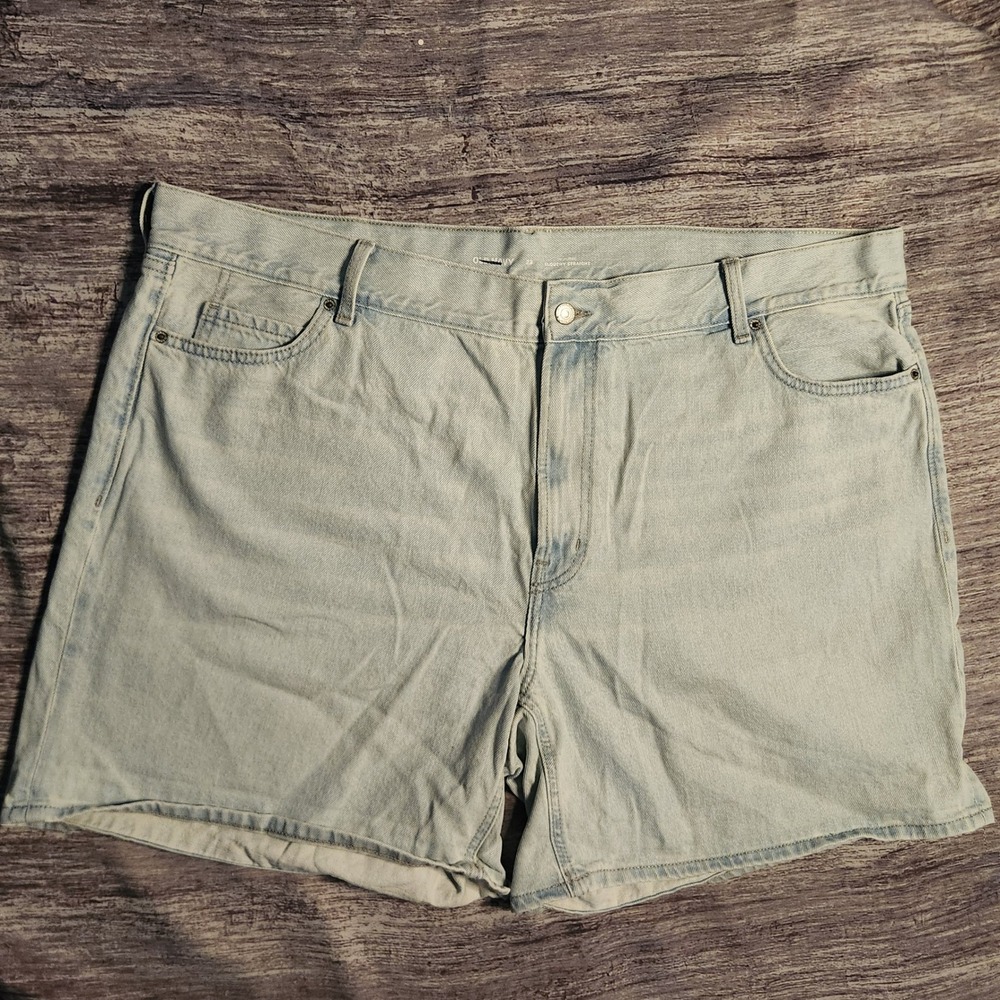 Old Navy Denim Shorts High Rise Slouchy‎ Straight Light Wash Plus Size 22